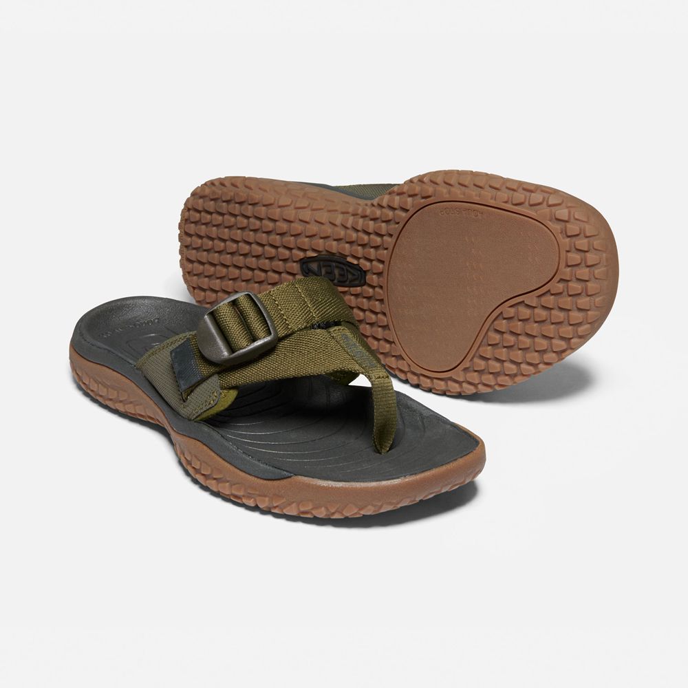 Tong Keen Homme Vert Olive Foncé | Solr Toe Post Sandal | TBNCO-5241